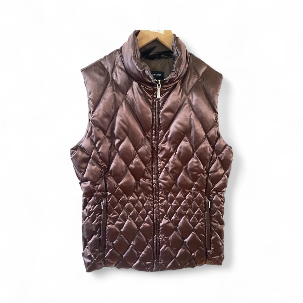 Lands' End Brown Quilted Vest for Women
